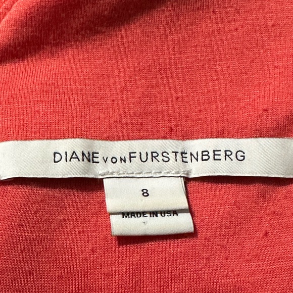 Diane von Furstenberg DVF Zarita Lace Pattern Hot Coral Mini Sheath Dress Size 8 - Picture 4 of 6